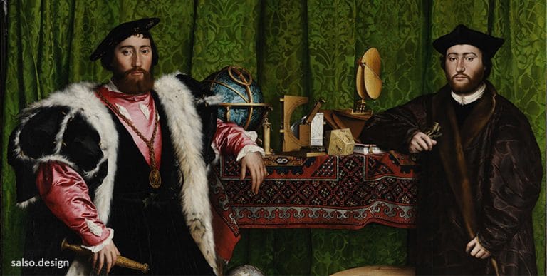 the Ambassadors 3d painting by Hans Holbein