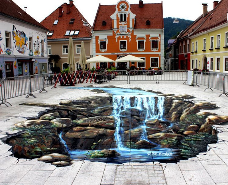 the fountain 3d painting by manfred stader