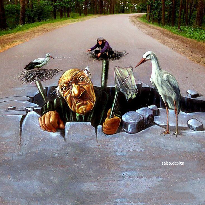 the old man 3d painting by vera bugatti