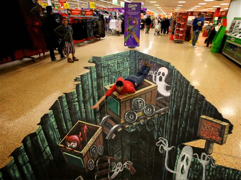 3D Painting in a shopping center