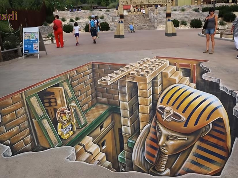 Egyptian 3D street painting