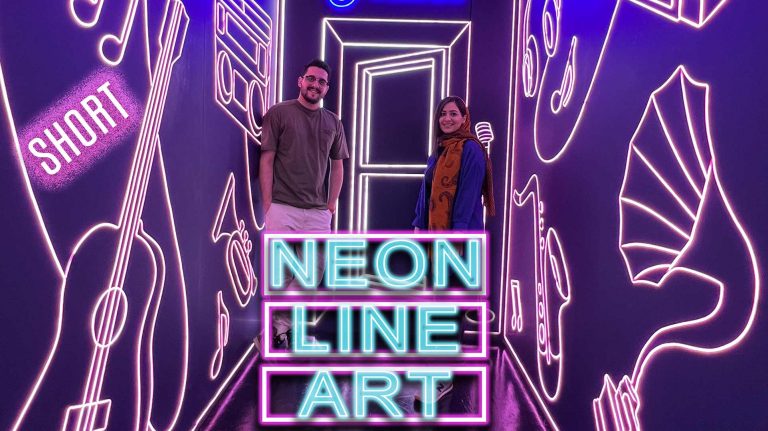 neon line art