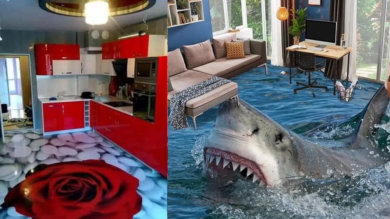  shark 3D Floor Stickers