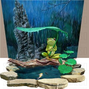 A Frog in Rainy Forest 3D mural