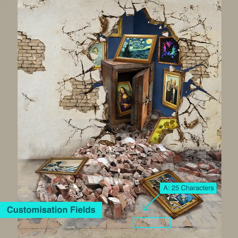 Wrecking ball and art gallery 3D mural - Image 3