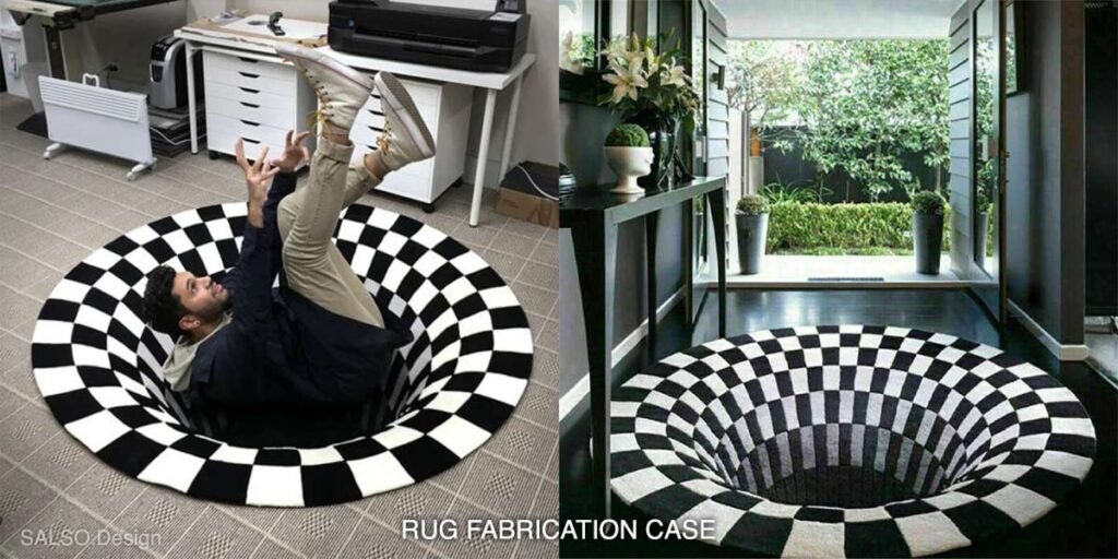 3d illusion hole anamorphic design rug
