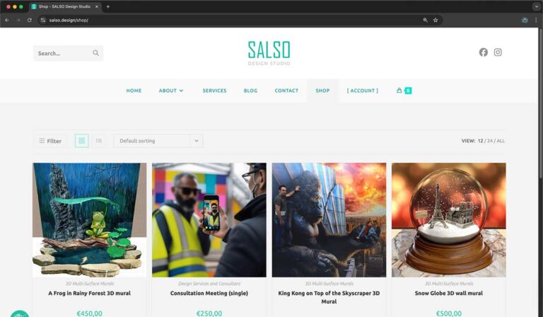 salso website shopping guide front page