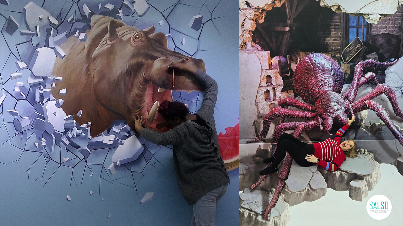 "Anamorphic 3D floor art for retail or showroom use"