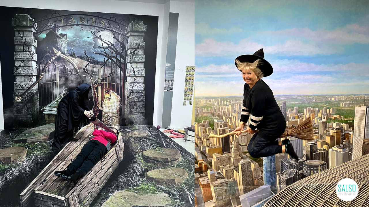 "3D optical illusion sticker for interior decoration"