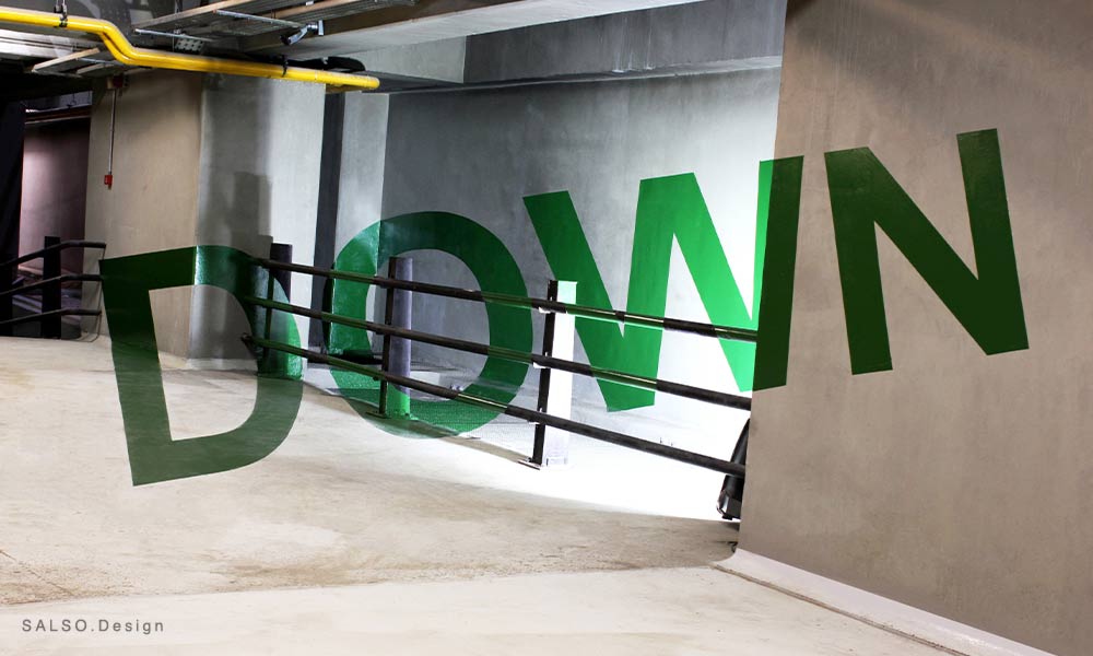 3d anamorphic graphics teraffic sign car parking
