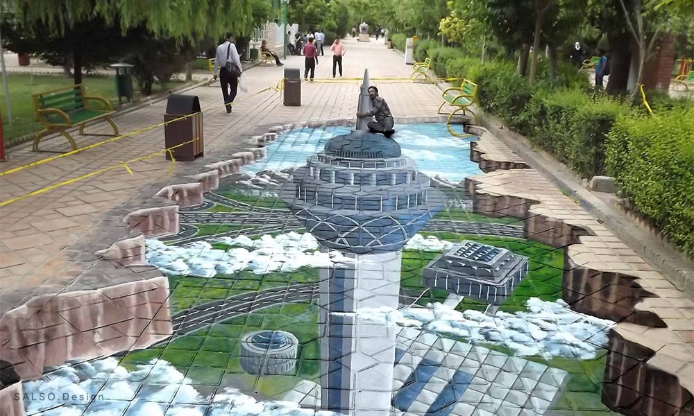 3d street painting tower