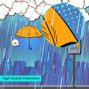 interactive cartoon style bus station selfie background – wall poster and floor pattern