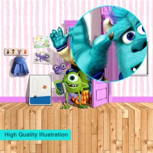 Monster university characters comes out of the kids room door – 3D wall poster