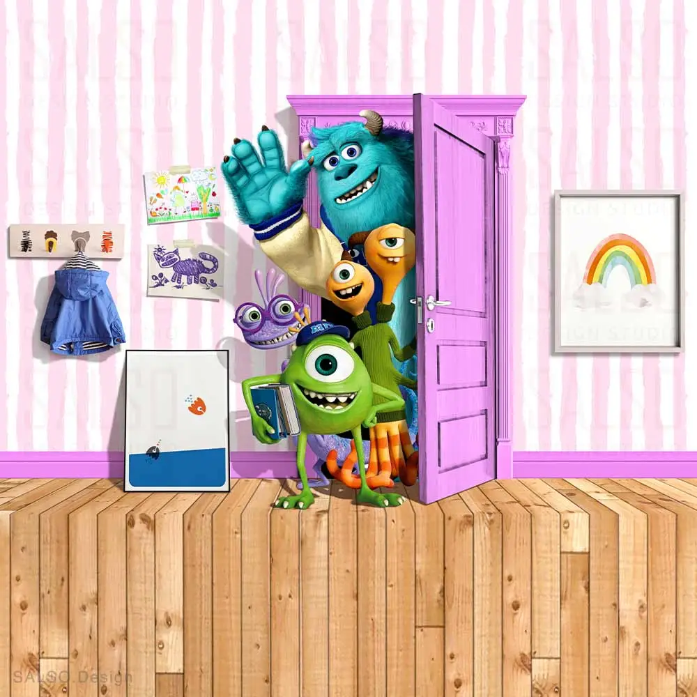 monster university 3d mural for kids room