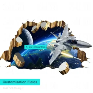 Sky attack aircraft comes out of galaxy portal 3D floor sticker