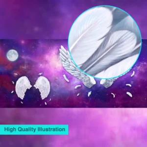 Angel wings in the galaxies – 3D interactive background wall poster