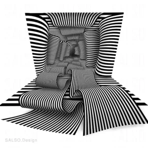 Endless Optical illusion Tunnel – 3D Interactive black and white lines