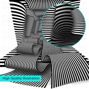 Endless Optical illusion Tunnel – 3D Interactive black and white lines