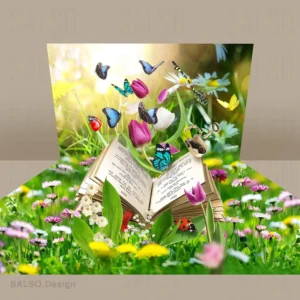 3D Fairytale Storybook Background – Immersive Photo Booth Wall Poster for Brands [customizable text]