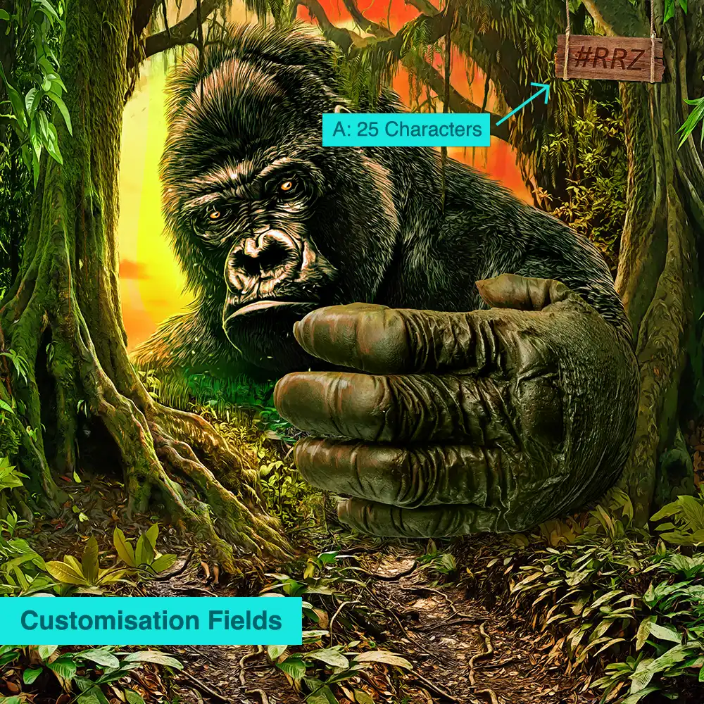 3D Giant Gorilla Mural Wallpaper: A Wild Jungle Photoshoot - SALSO Design Studio Gorilla 3D mural sticker wesite quality customization Gorilla-3D-mural-sticker-wesite-quality-customization SALSO Design Studio