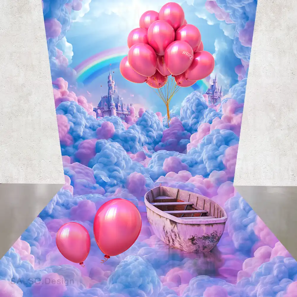 3D Balloon Mural: A Dreamy Backdrop above the cloudes for Stunning Photos - SALSO Design Studio balloons 3d mural sticker website gallery watermark balloons-3d-mural-sticker-website-gallery-watermark SALSO Design Studio