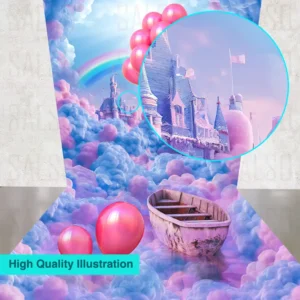 3D Balloon Mural: A Dreamy Backdrop above the cloudes for Stunning Photos