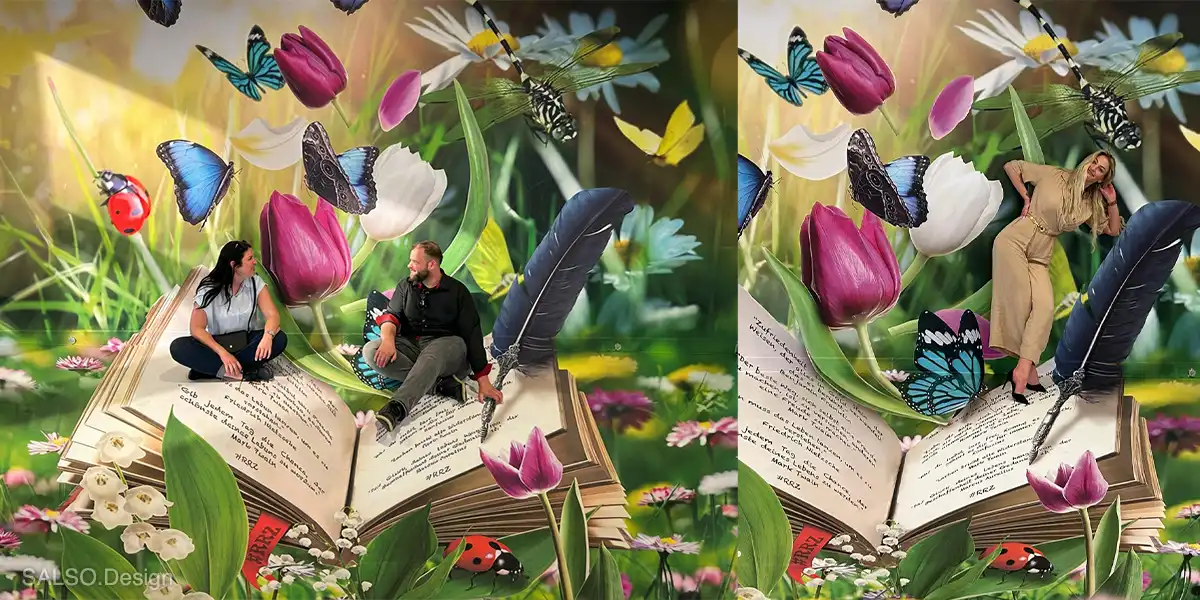 book in jungle 3D Mural sticker intext 3D Fairytale Storybook Background SALSO Design Studio