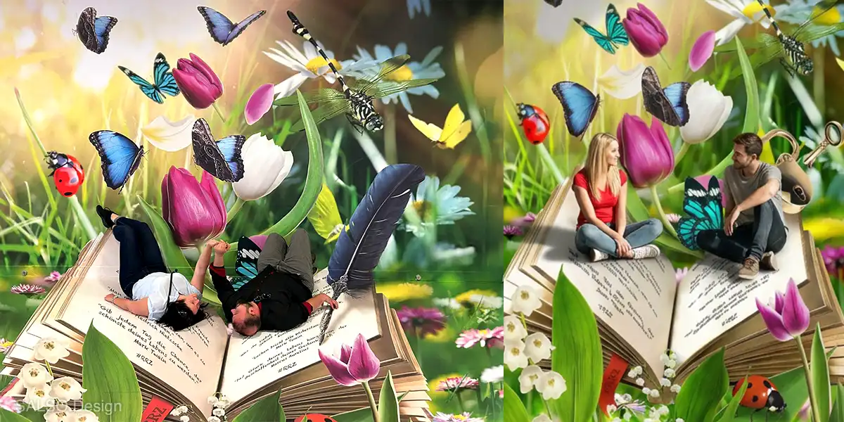 book in jungle 3D Mural sticker intext 3D Fairytale Storybook Background SALSO Design Studio
