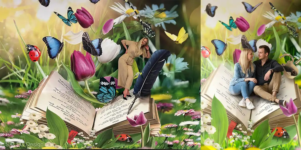 book in jungle 3D Mural sticker 3D Fairytale Storybook Background SALSO Design Studio
