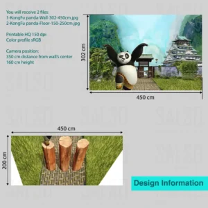 Kung Fu Panda Poster 3D Mural: Interactive Photo Booth Wall