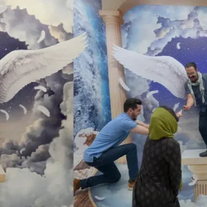 Angel Wings Mural: 3D Photo Booth for Stunning Effect