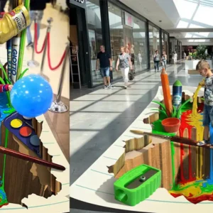 3D Coloring Valley Mural: Colorful, Immersive Floor Illusion