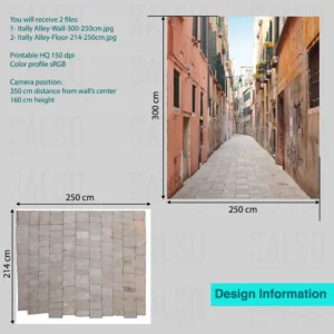 3D Italy Mural: A 3D Countryside Journey on Your Wall